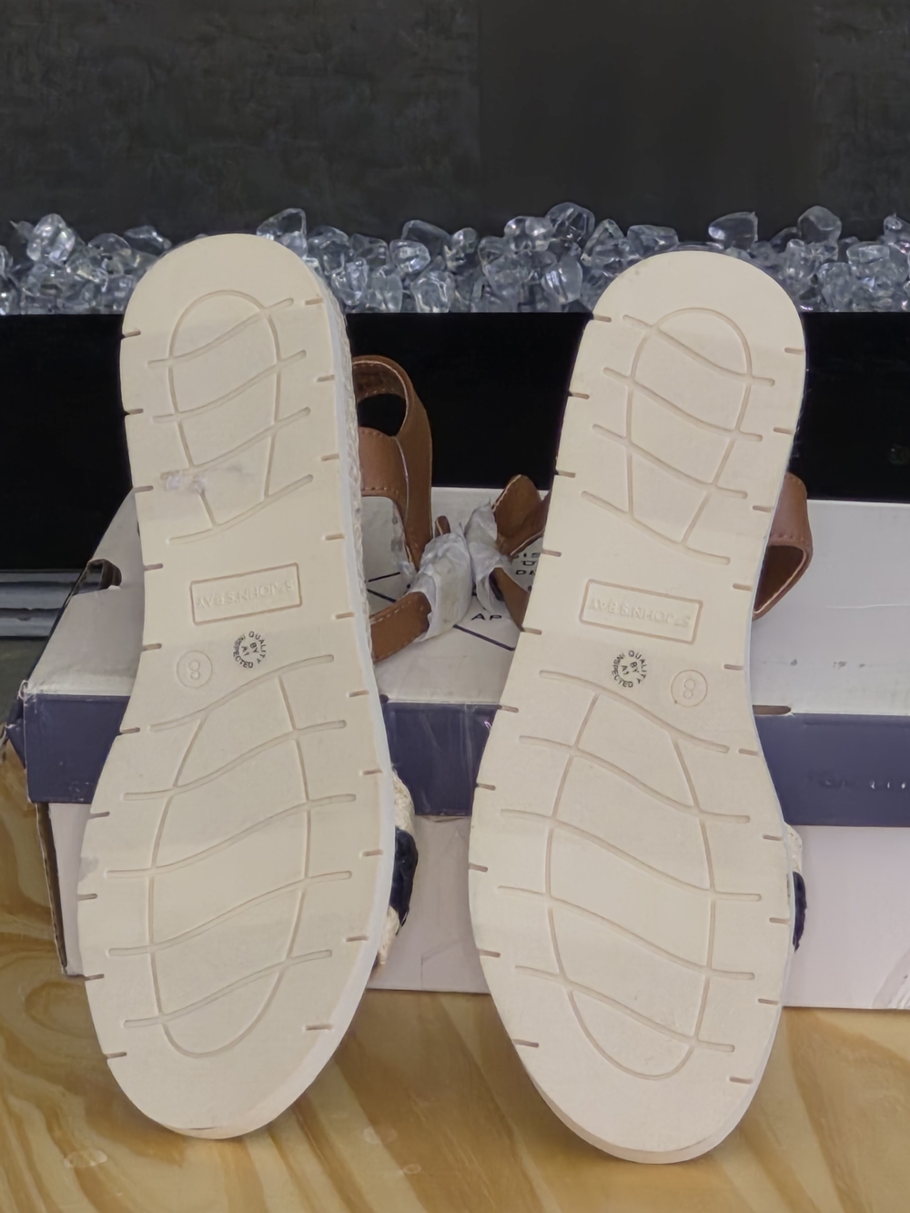 St. John's Bay Cognac Multi Women’s Braided Strap Sandals - Picture 5 of 6